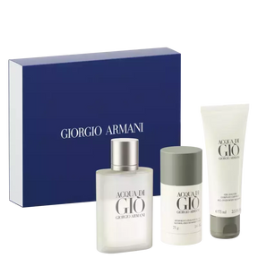 Conjunto Acqua di Giò Giorgio Armani Masculino - Eau de Toilette 100ml + Desodorante 75g + Gel de Banho 75ml