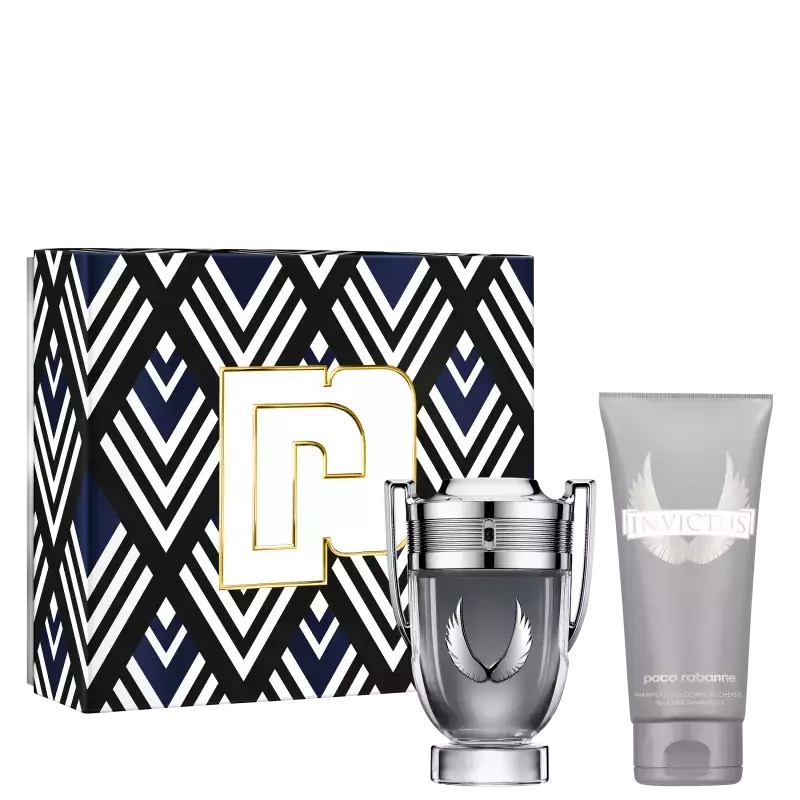 Conjunto Invictus Platinum Paco Rabanne Masculino - Eau de Parfum 100ml + Gel de Banho 100ml